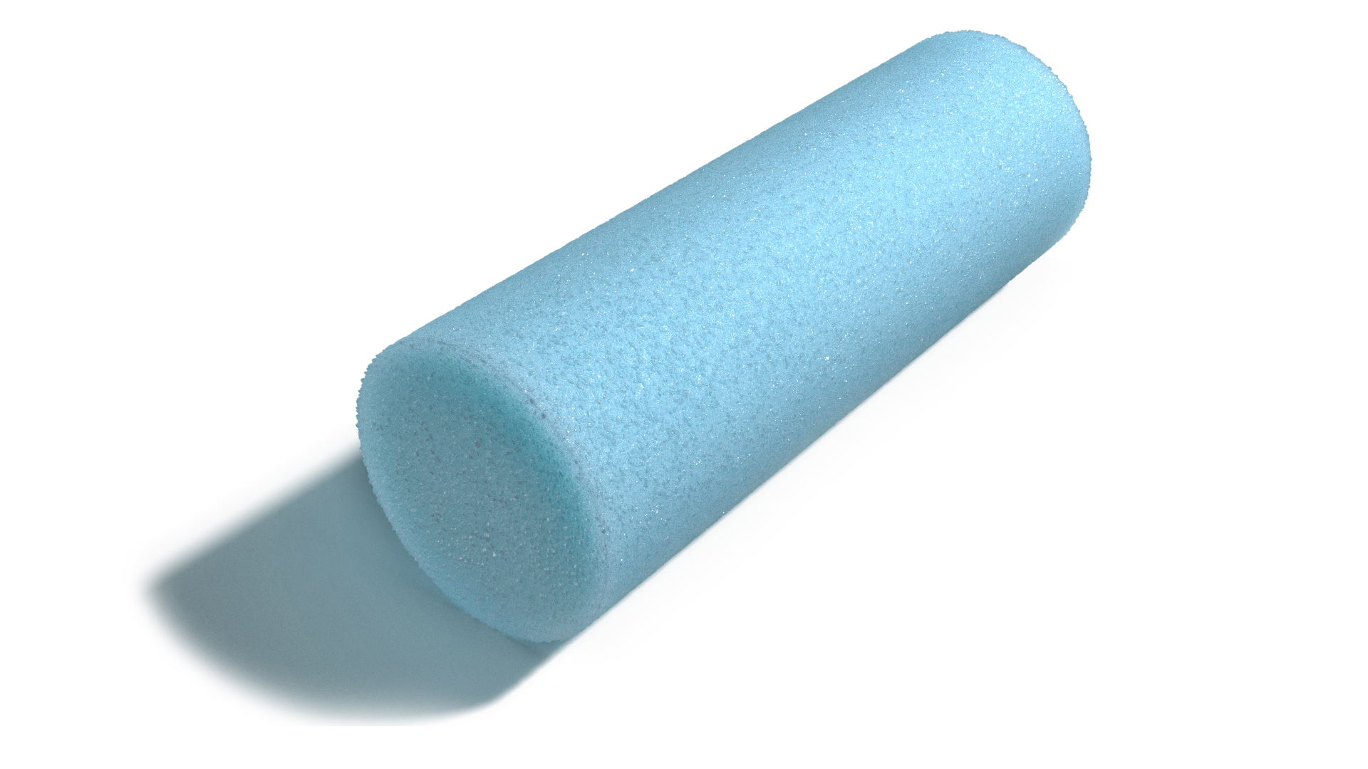 Custom circular bolster cushion made from blue foam, cut to size