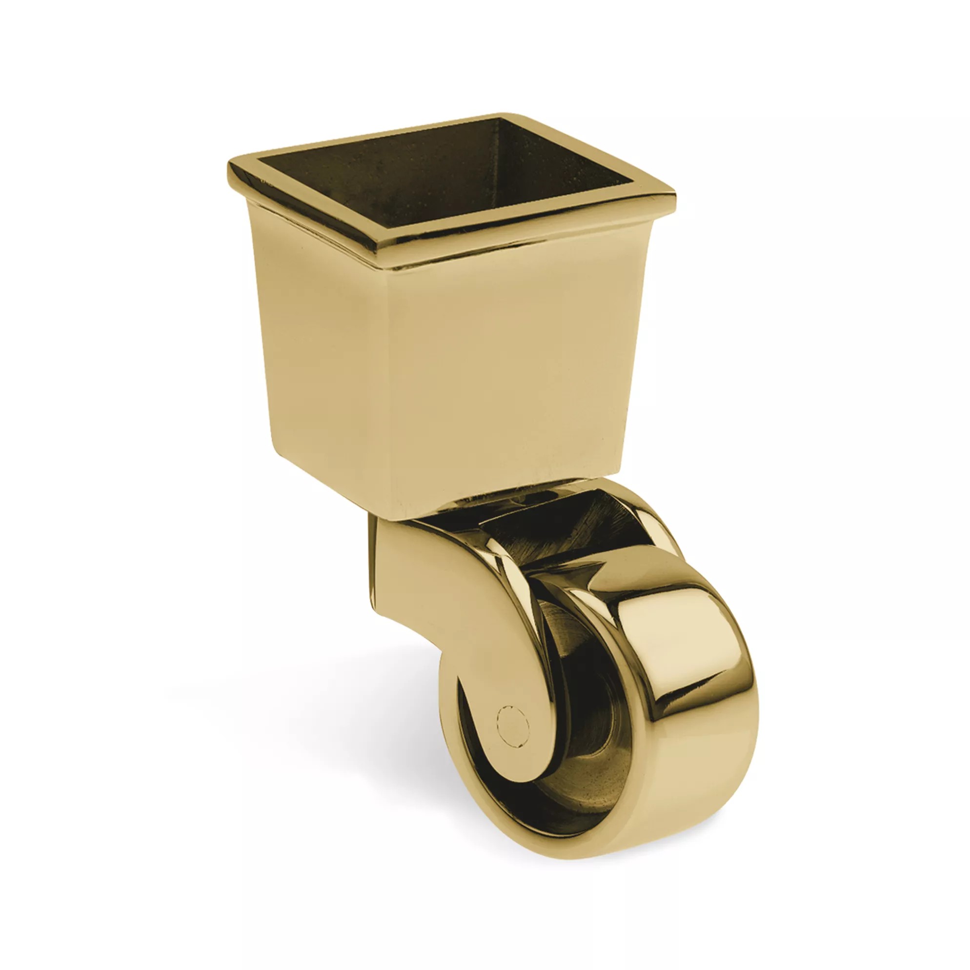 Castor & Cup 37mm  Square Brass