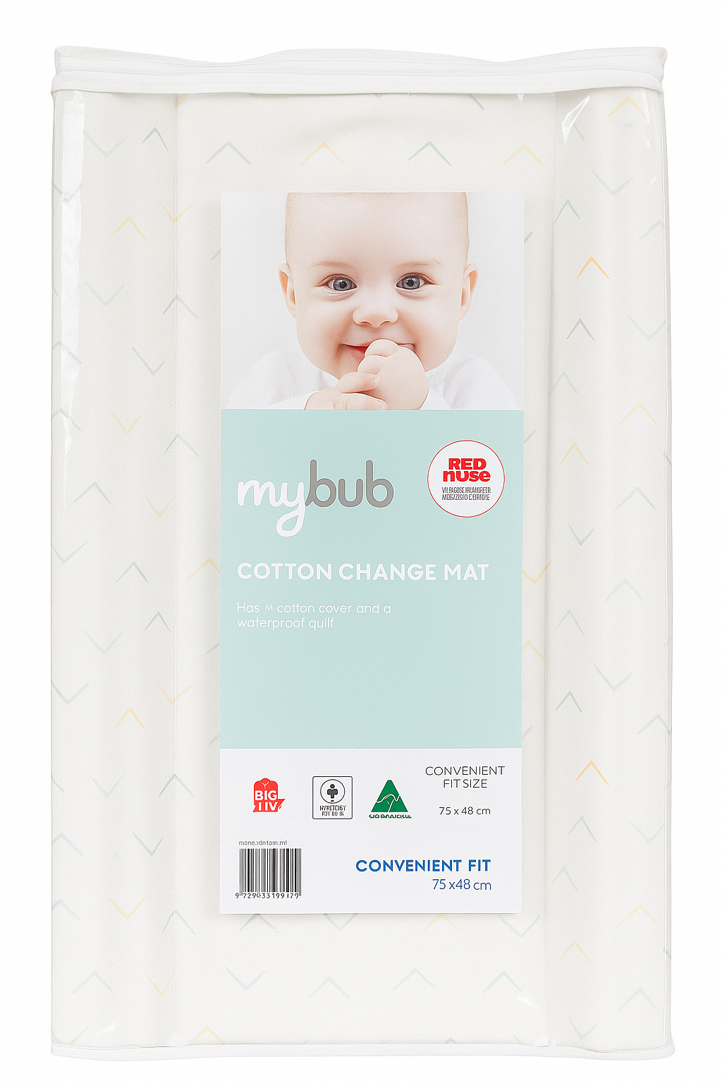 MyBub cotton baby change mat — Australian Made with padded sides and waterproof layer