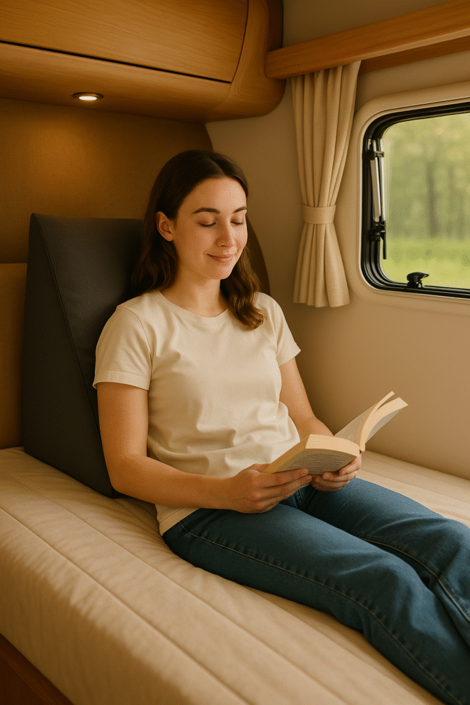 Caravan cushion back rest support
