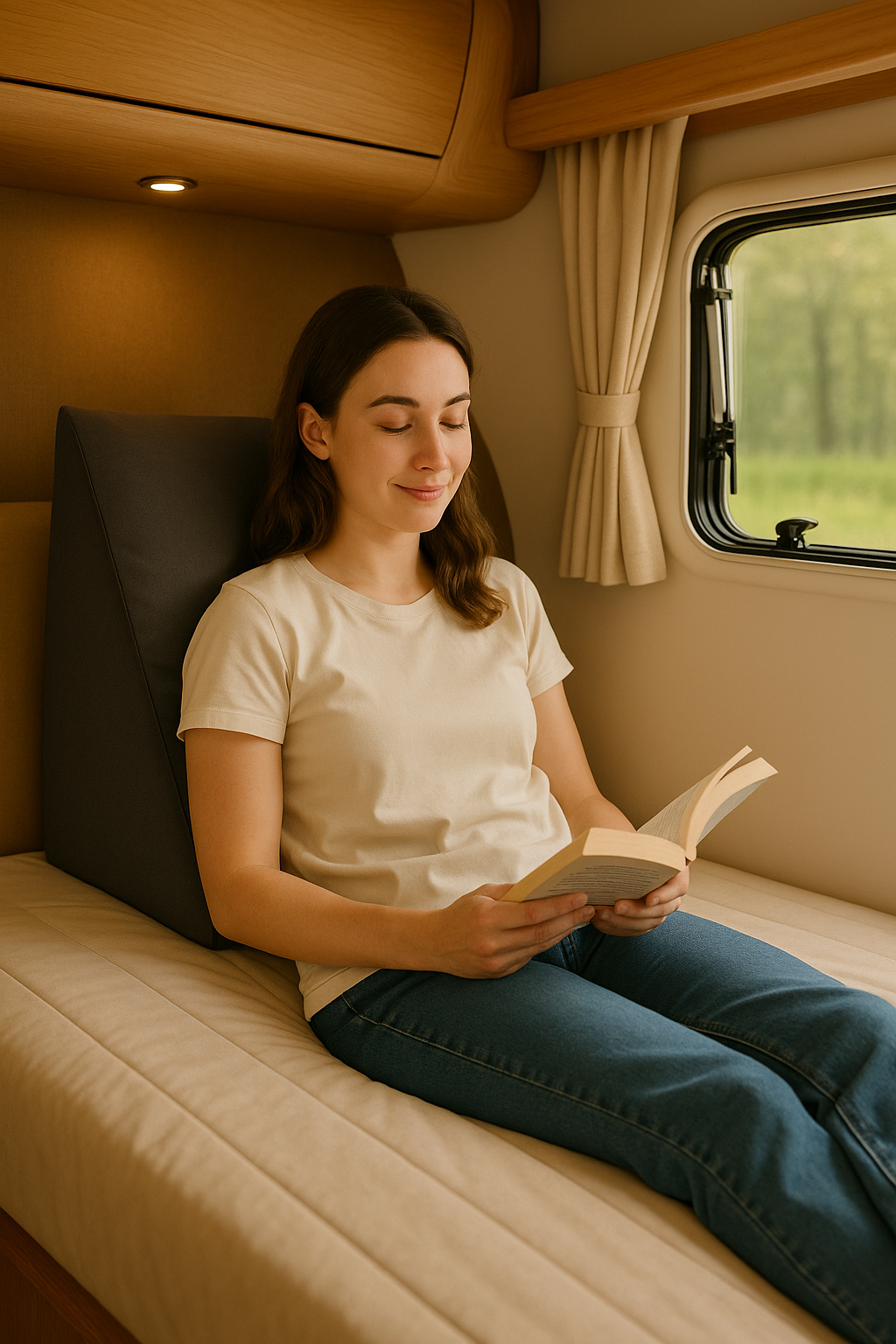 Caravan cushion back rest support