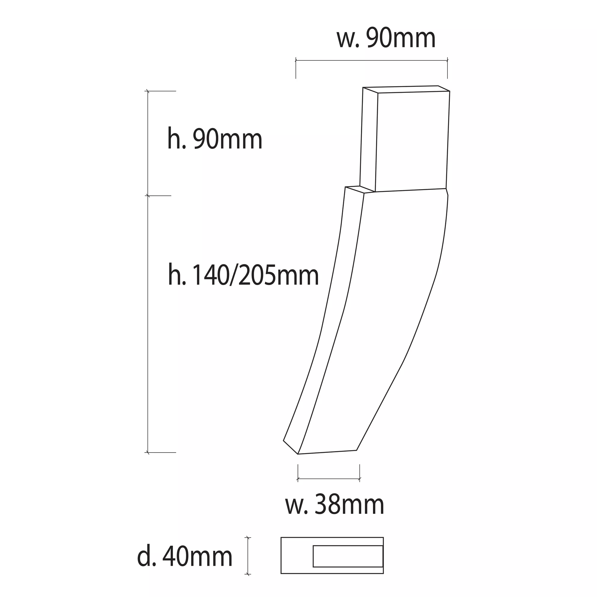 Back Leg Raw 155mm - Image 2