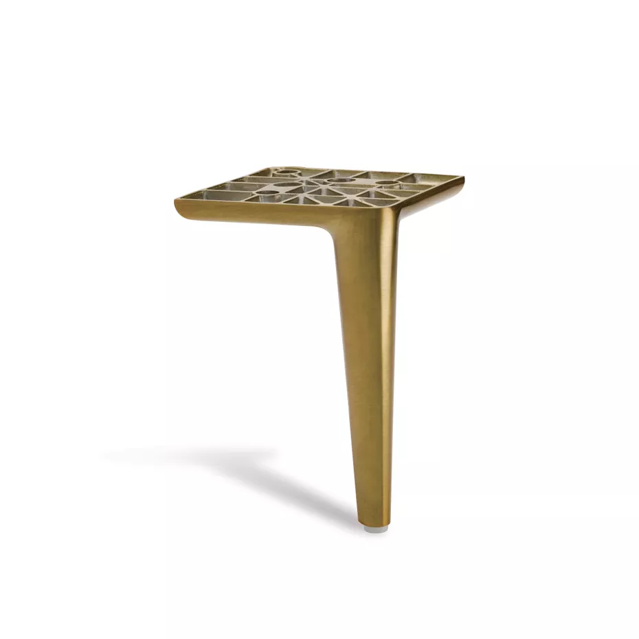 satin gold furniture leg 150mm for sofas and chairs