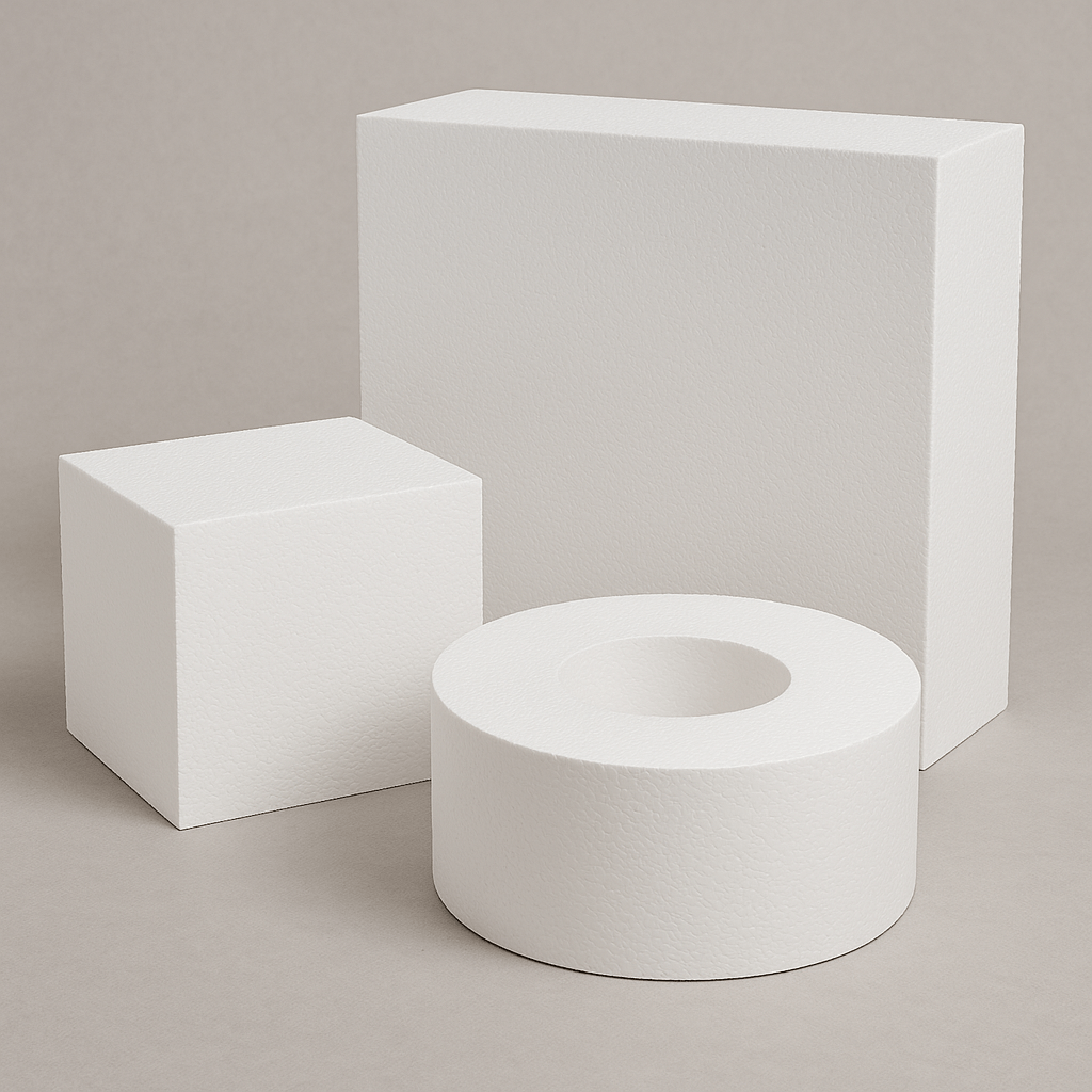 Polystyrene plumber blocks for pipe support – small, large and round EPS options
