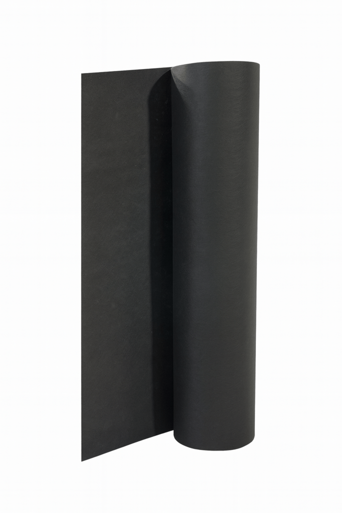 Roll of black bottom cloth made from spunbond polypropylene fabric for upholstery dust covers