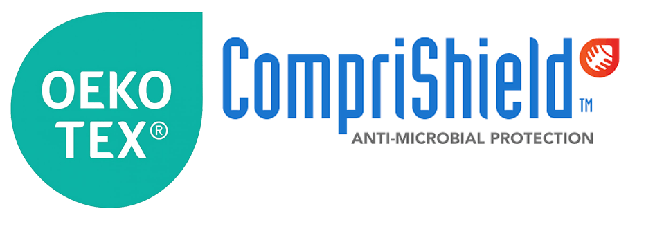 OEKO TX and Comprishield Logos