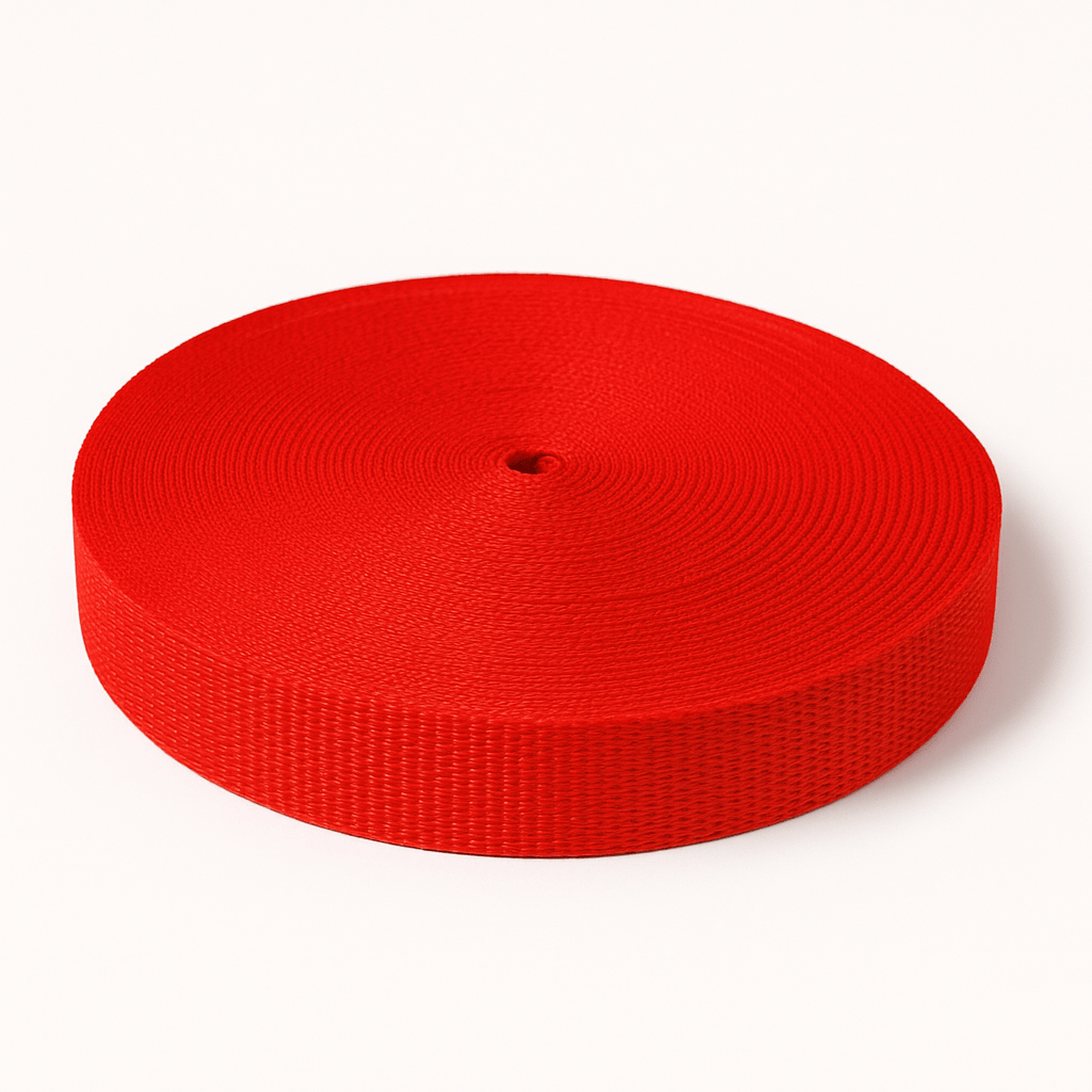 Red polypropylene webbing