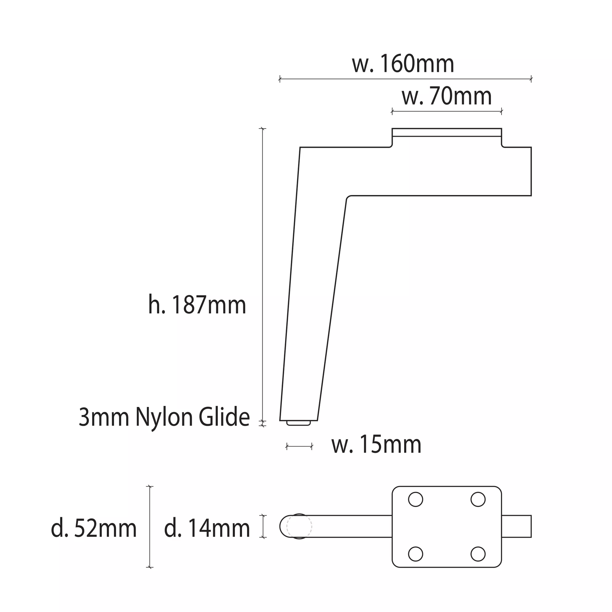 zenith steel chair leg