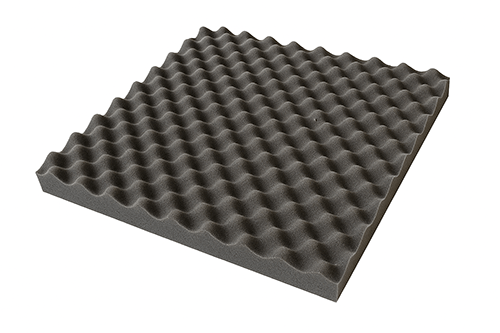 Acoustic foam sheet with eggcrate profile for sound absorption