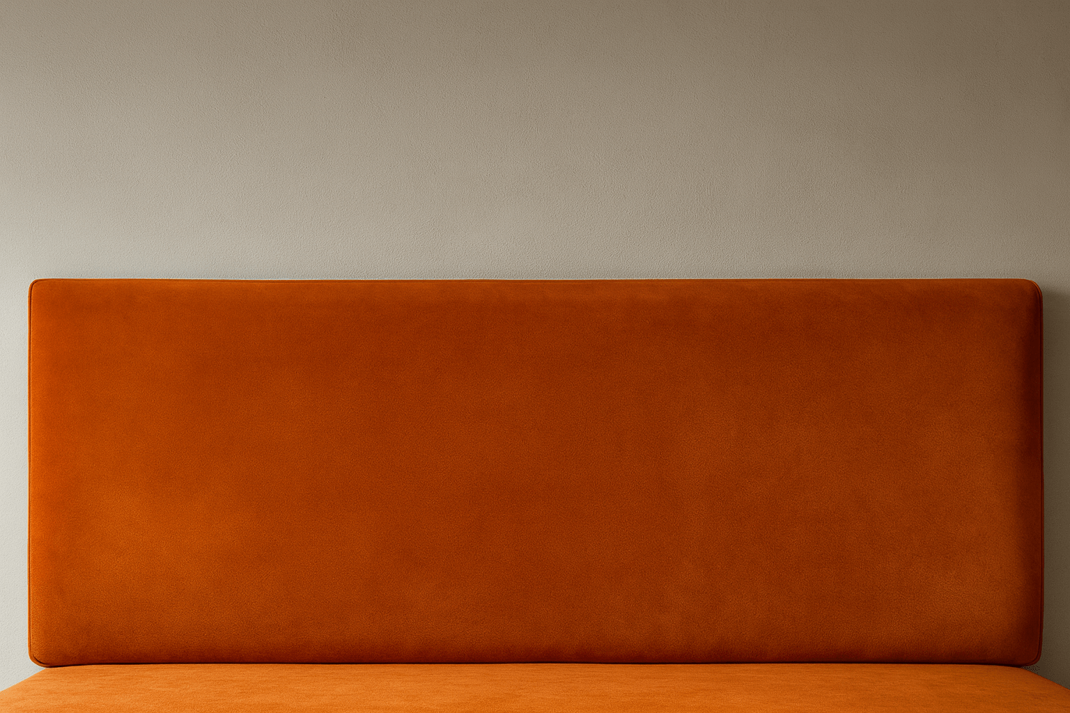 Plain upholstered backrest in premium fabric
